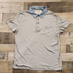 Faconnable‎ Gray and Blue Polo Shirt Classic Design